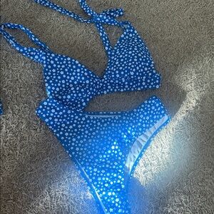 SHEIN Blue Floral Bikini